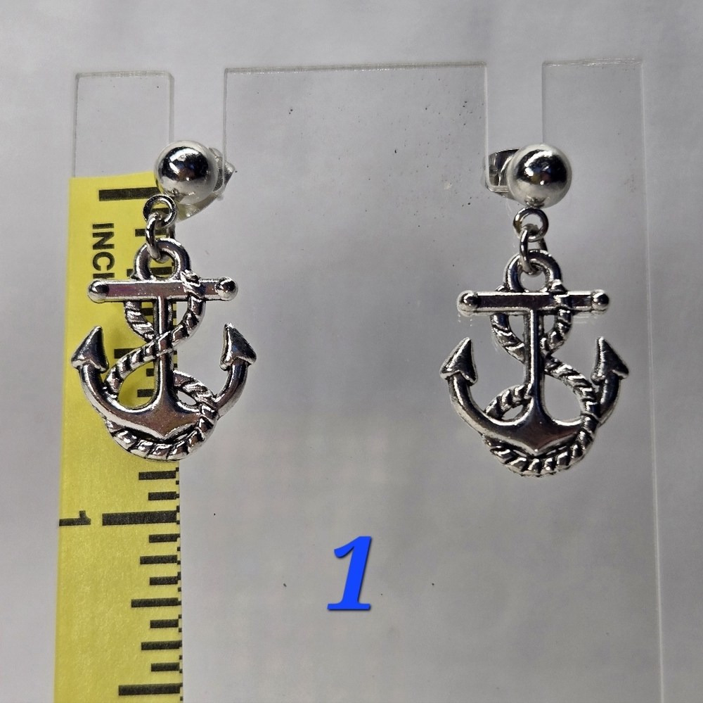 Nautical Silver-Tone Earrings